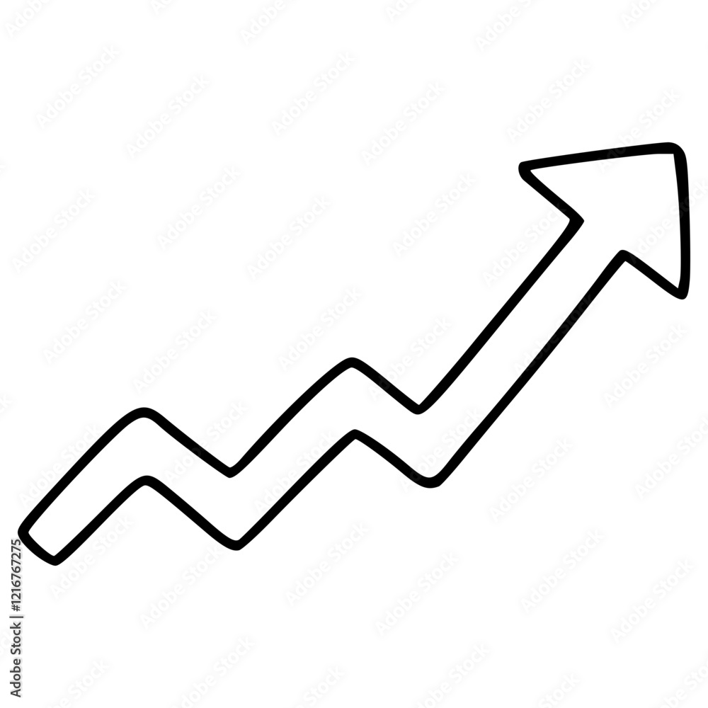 double increase arrow hand drawn doodle outline icon double increase arrow hand drawn doodle outline icon