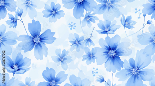 Blue watercolor floral background vector
