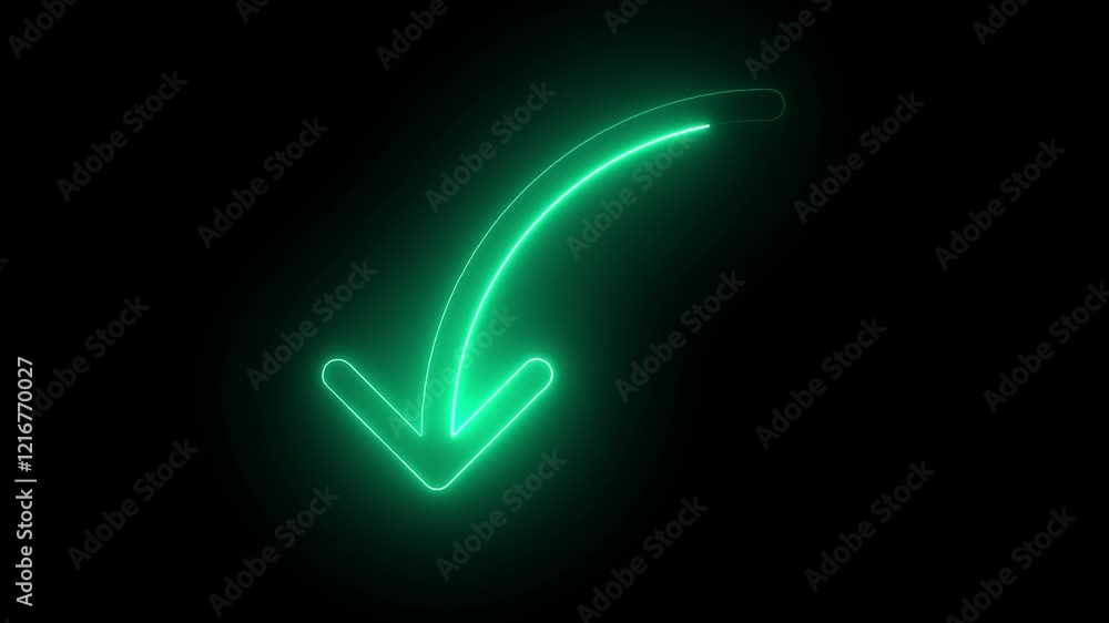 neon line business graph icon animation on black background. neon line business graph icon animation on black background.