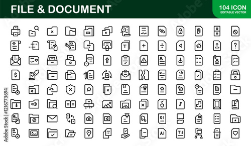 File and Document Icons for Digital Management. High-Quality Vector Illustrations for Workflows and Productivity Tools