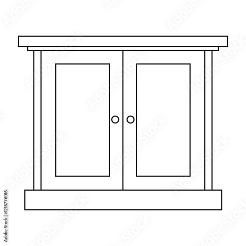 sideboard line vector illustration