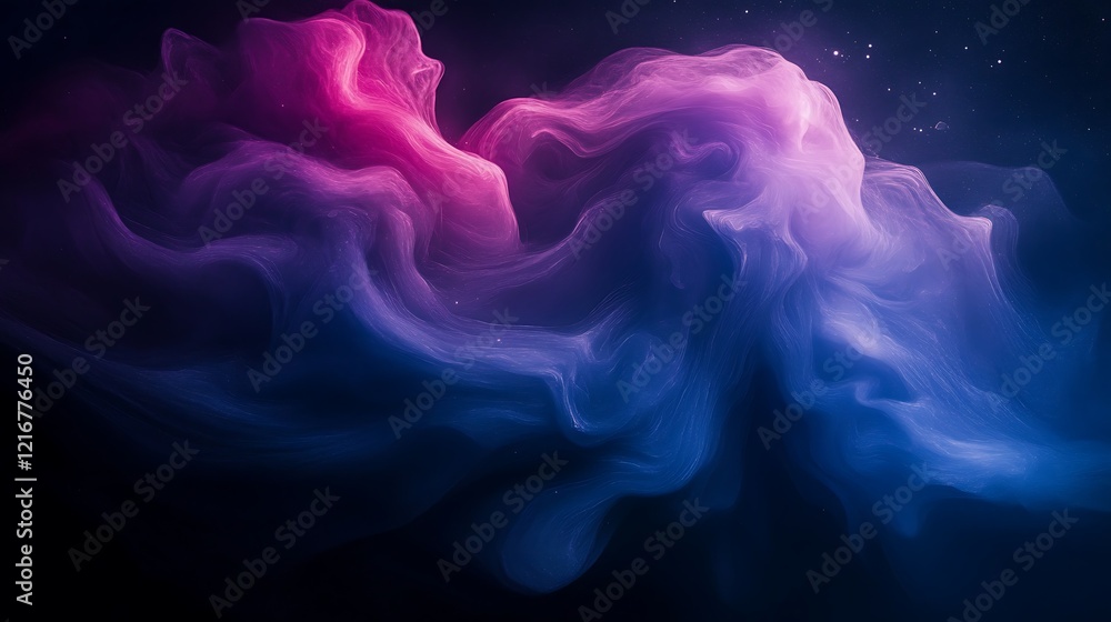 Fototapeta premium A vibrant liquid background of swirling violet and indigo tones with a glowing effect.