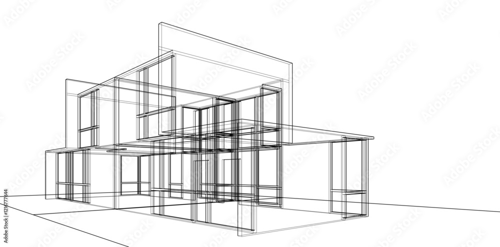 architectural sketch of a house architectural sketch of a house