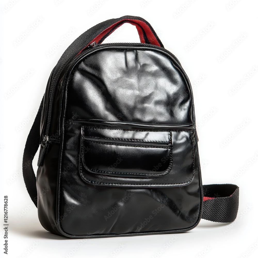 Fototapeta premium Sporty Compact Black Crossbody Bag Fashion Forward Product Showcase Studio On White Background