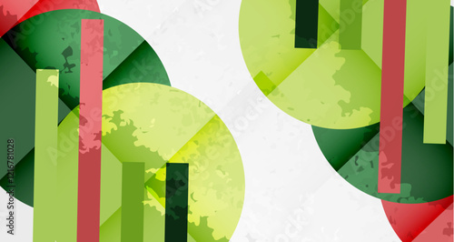 Squares, circles and triangles and grainy noisy texture. Vector Illustration For Wallpaper, Banner, Background, Card, Book Illustration, landing page