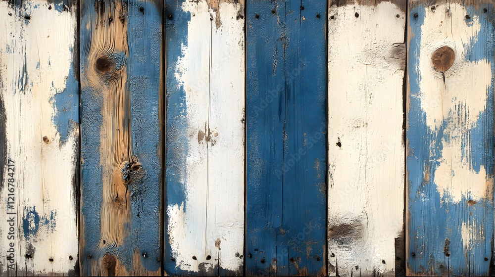 Rustic Blue and White Wooden Fence Panel Seamless Texture Captured in Natural Light Rustic Blue and White Wooden Fence Panel Seamless Texture Captured in Natural Light