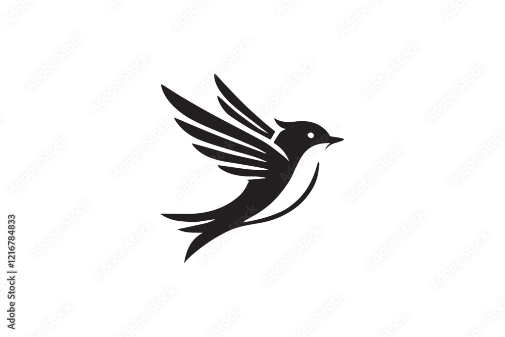 Obraz premium Nice bird silhouette in white background