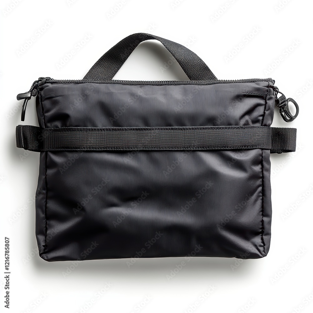 Naklejka premium Minimal Sport Chest Pouch Studio Product Photography On White Background Subtle Branding Concept