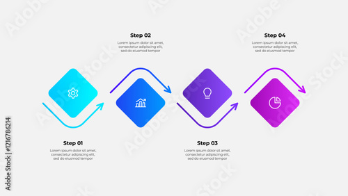 Four infographics hexagons. Template for business presentation. Vector infochart design illustration with 4 options. Process diagram.