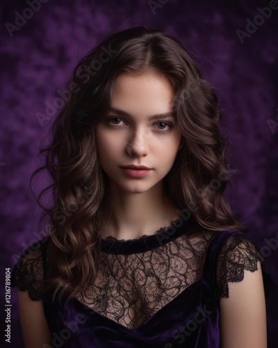 Elegant Woman in Black Lace