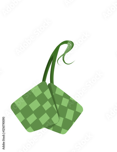 Traditional ketupat composition for eid al fitr