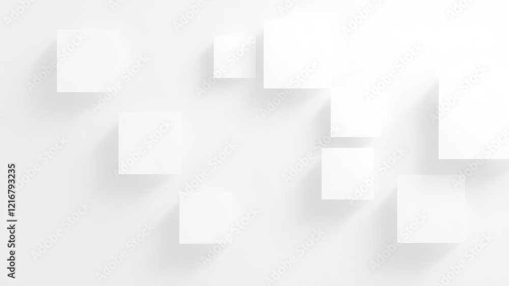 a white wall with several cubes on it and a white floor, a white wall with several cubes on it and a white floor,