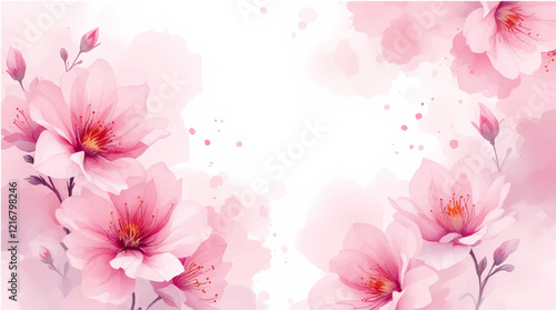 seamless pattern - repeatable texture of abstract pink flowers on white background