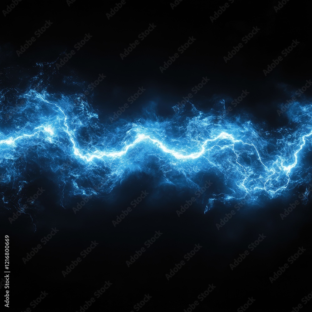 Obraz premium Abstract Blue Energy Stream Glowing In The Dark