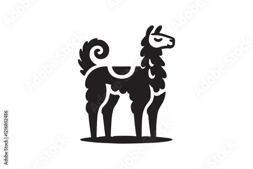 simple and unobtrusive lama vector silhouette illustration isolated in white background