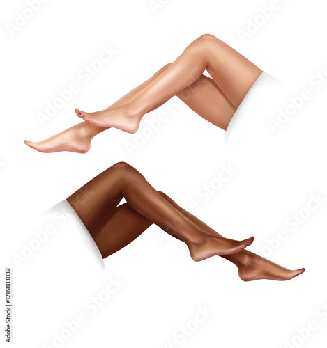 Women's legs, depilation concept