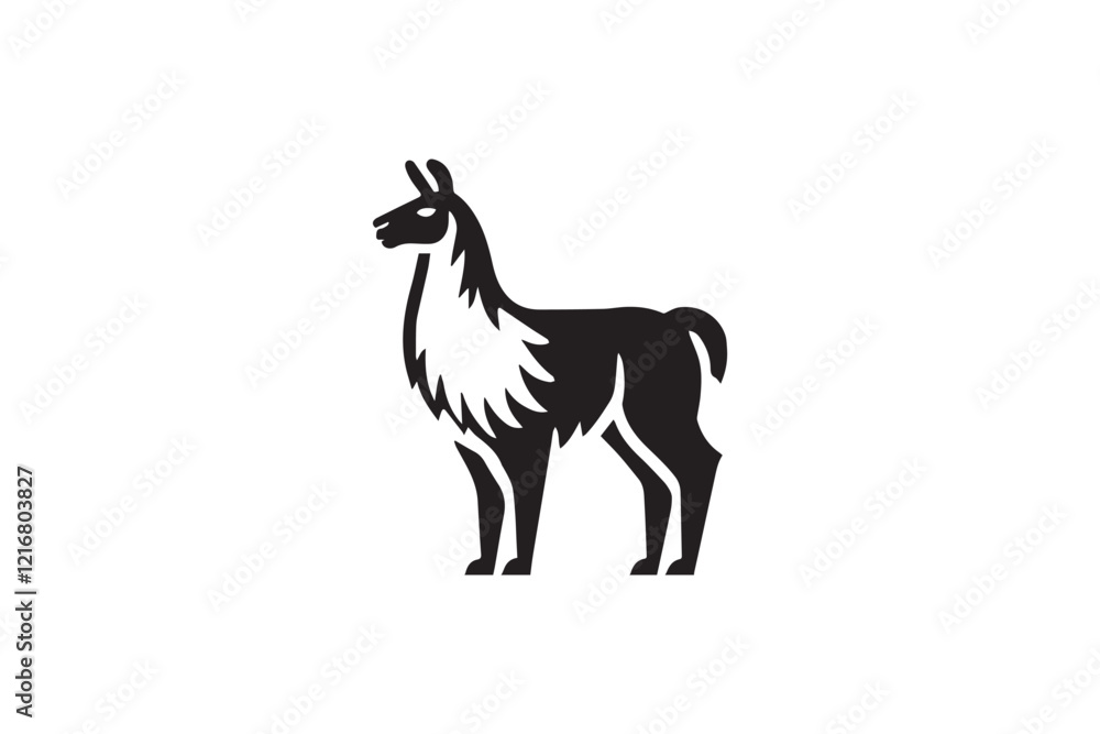 simple and unobtrusive lama vector silhouette illustration isolated in white background simple and unobtrusive lama vector silhouette illustration isolated in white background