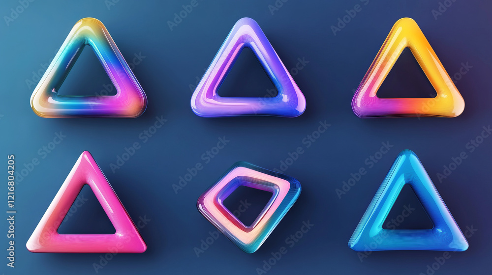 iridescent glossy triangles in abstract geometric 3d rendered colorful background with gradient designs and shiny textured rhombus for modern digital vector art illustration iridescent glossy triangles in abstract geometric 3d rendered colorful background with gradient designs and shiny textured rhombus for modern digital vector art illustration