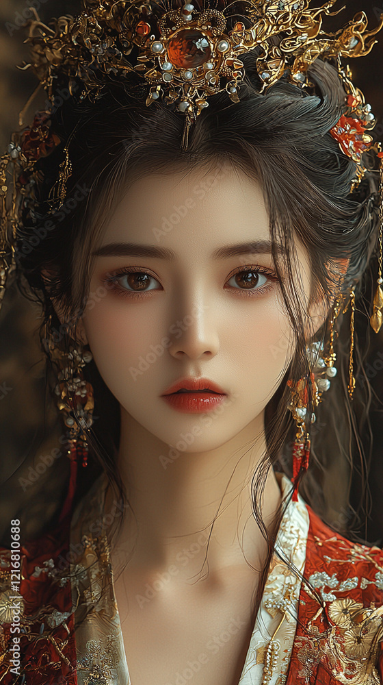 Fototapeta premium beautiful Asian woman in traditional attire