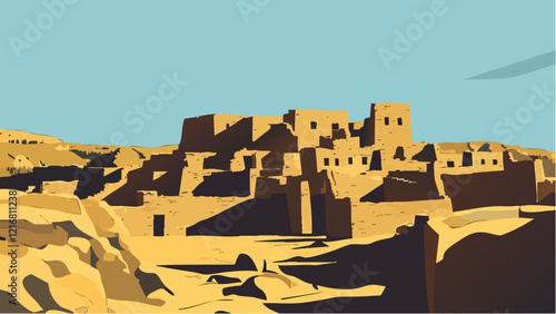 Exploring Pueblo Bonito- Chaco Canyon photo