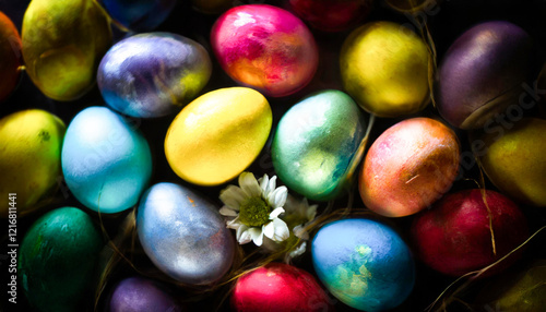 chocolate easter eggs bright colors