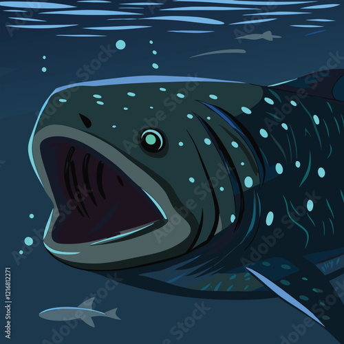 megamouth shark in a hunting mode