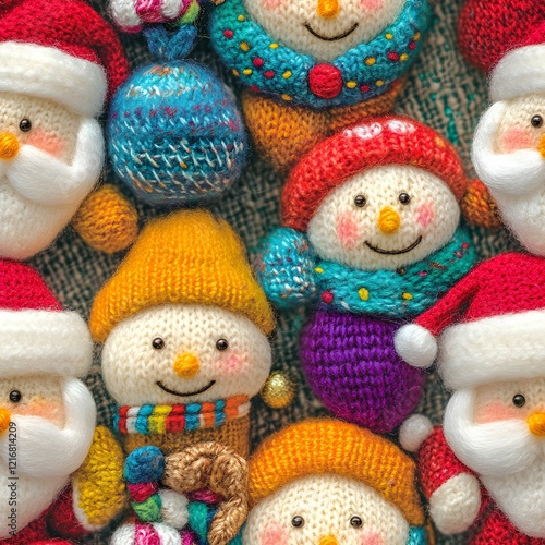 Seamless knitted christmas santa pattern