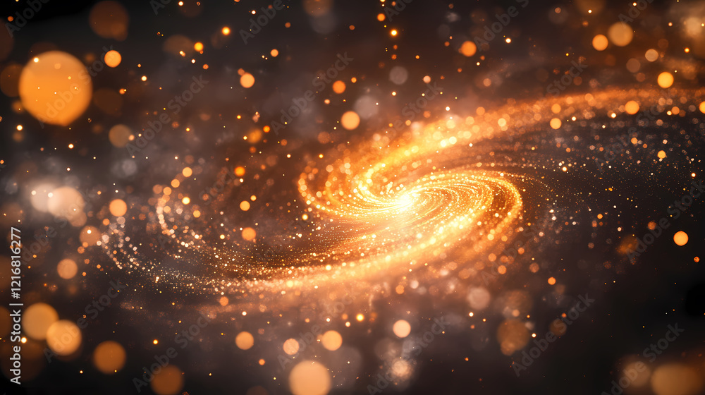 Obraz premium Stellar Trajectories in Cosmic Spiral