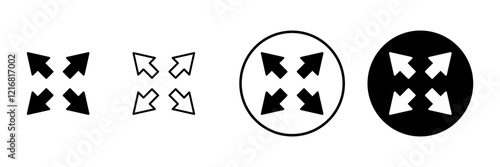 Fullscreen Icon vector. Expand to full screen sign and symbol. Arrows symbol