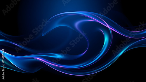 Fototapeta Naklejka Na Ścianę i Meble -  Abstract fluid iridescent holographic neon curved wave in motion colorful background 3d render. Gradient design element for backgrounds, banners, wallpapers, Generative AI