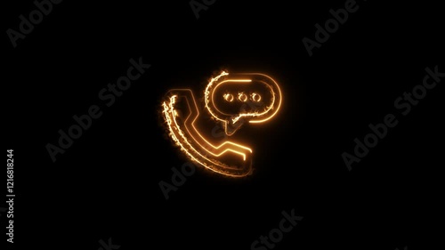 Wallpaper Mural Glowing neon communication icon animation. Phone calling icon. Contact us . Torontodigital.ca