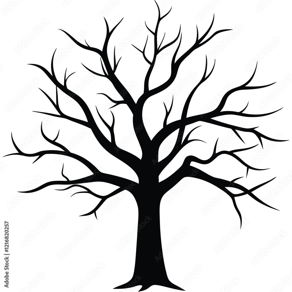 Vector Illustration of Old tree on white background Vector Illustration of Old tree on white background