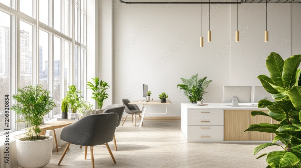 Fototapeta premium Modern Minimalist Office Interior Design