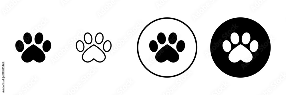 Fototapeta premium Paw icon vector. paw print sign and symbol. dog or cat paw