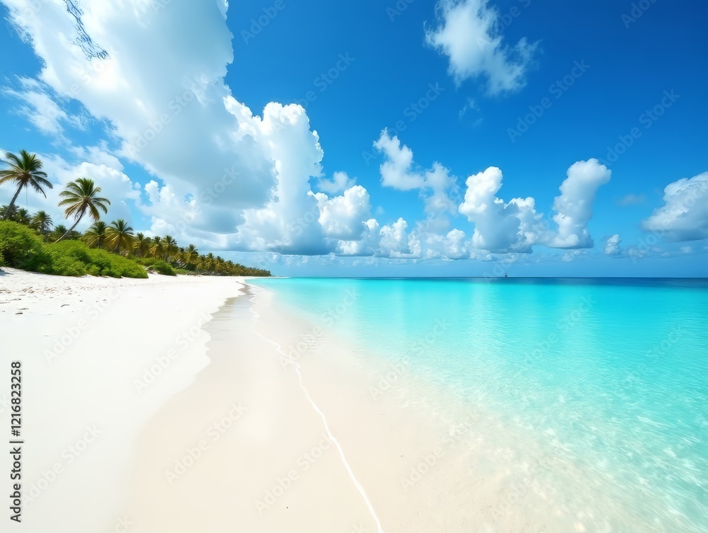 Fototapeta premium Pristine Beach Paradise - Azure Waters, White Sand