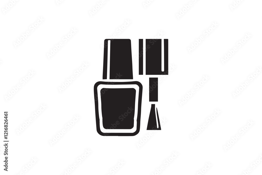 nail polish silhouette vector illustration in black and white, set against a white background nail polish silhouette vector illustration in black and white, set against a white background