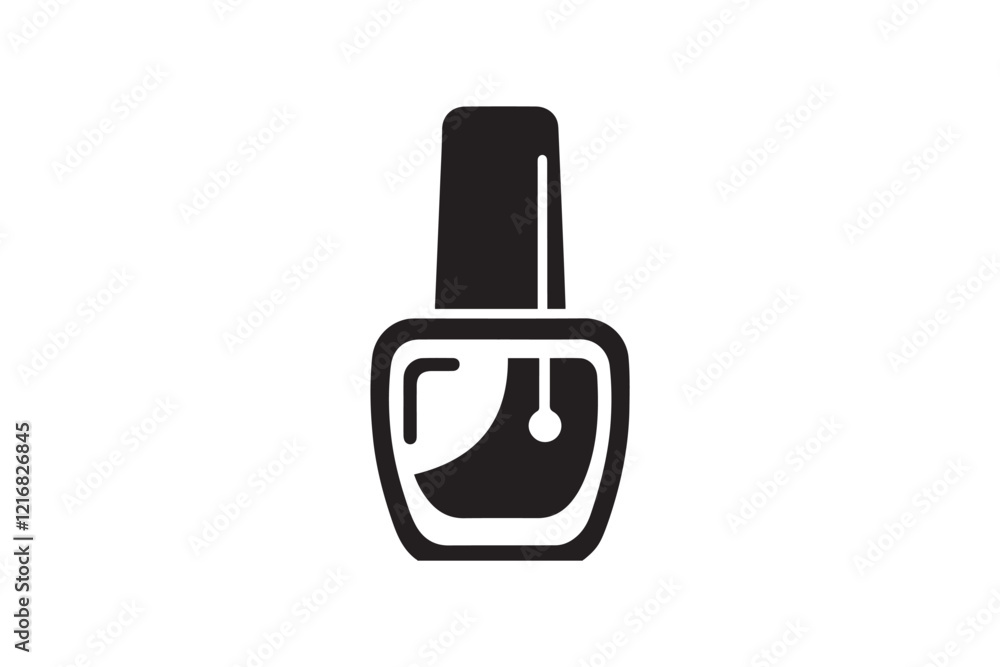 nail polish silhouette vector illustration in black and white, set against a white background nail polish silhouette vector illustration in black and white, set against a white background