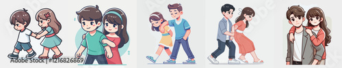 vector set of couples who want to play