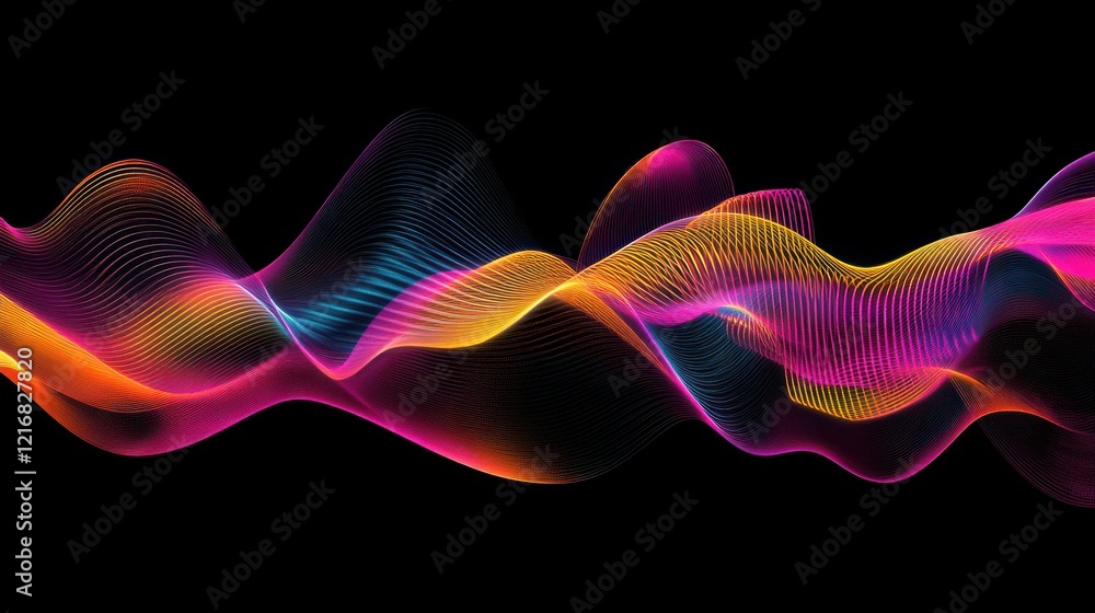 Obraz premium Abstract Colorful Waveform: A Symphony of Vibrant Hues