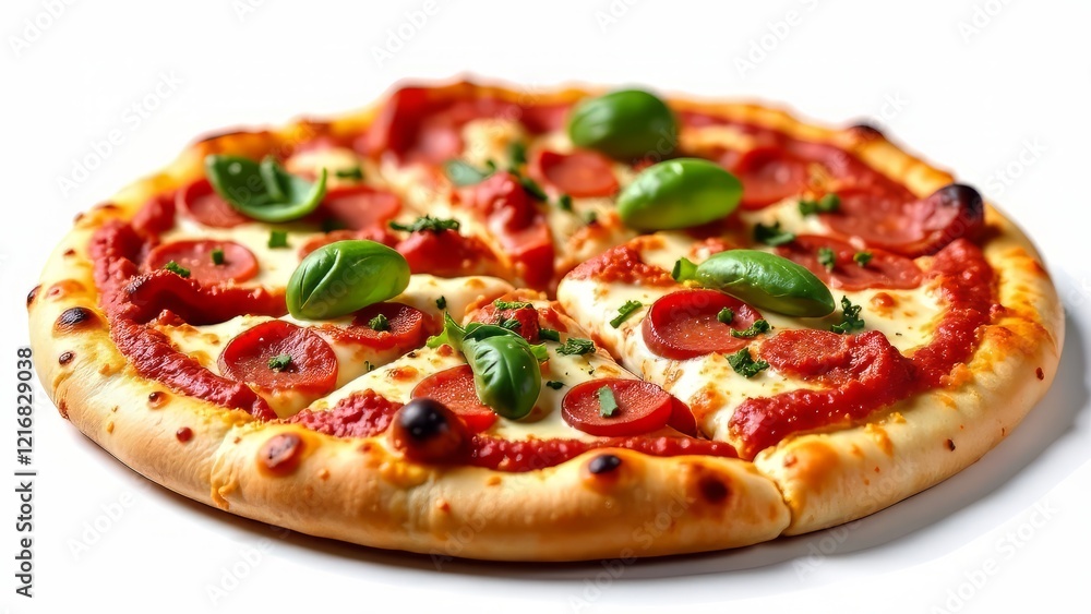 Delicious Meat Lovers Feast Pizza - High-Resolution Image Delicious Meat Lovers Feast Pizza - High-Resolution Image