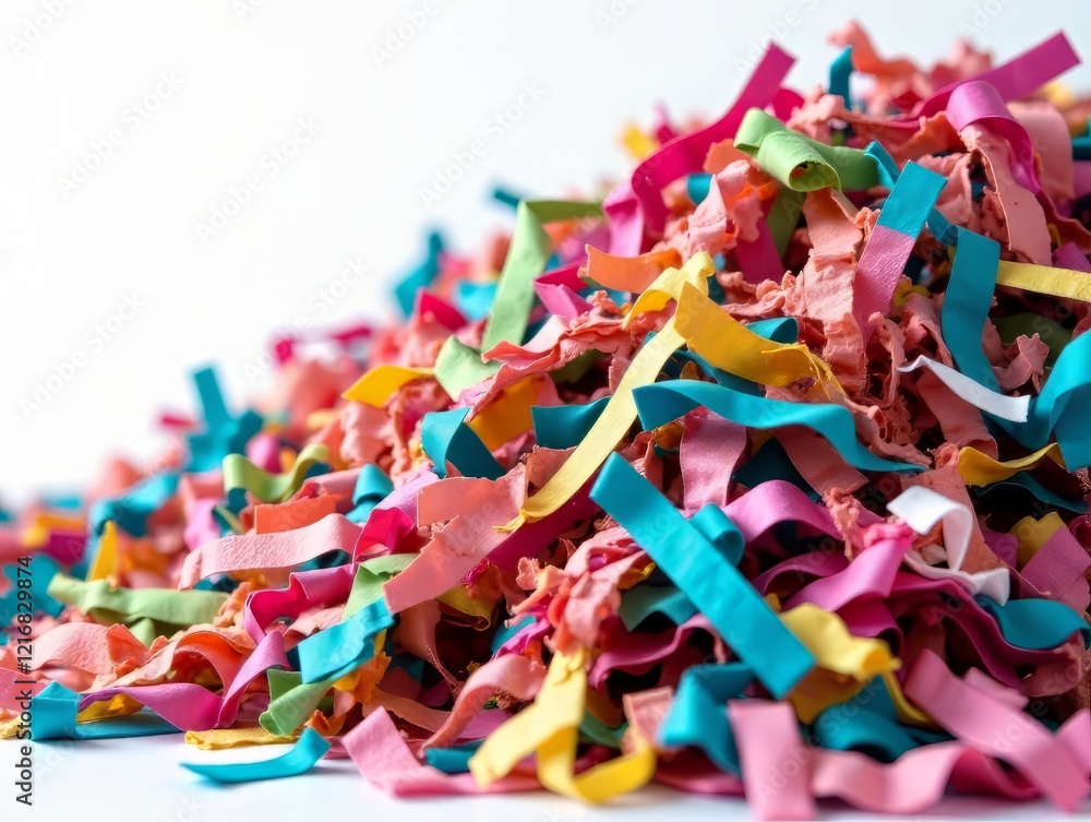 Fototapeta premium Colorful Recycled Paper Pile - Waste Separation Process