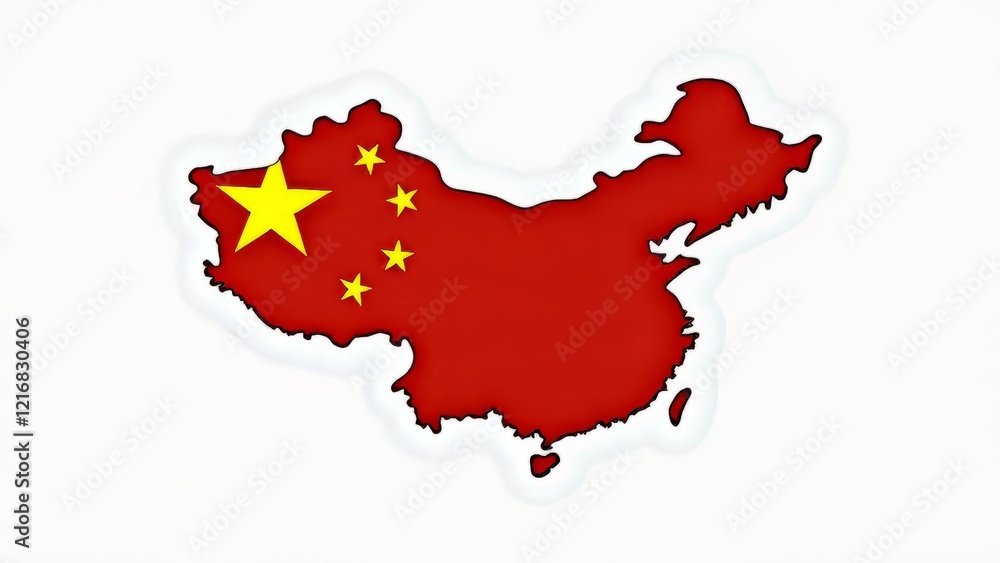 Fototapeta premium China Map Sublimation Background - Artistic Flag Design