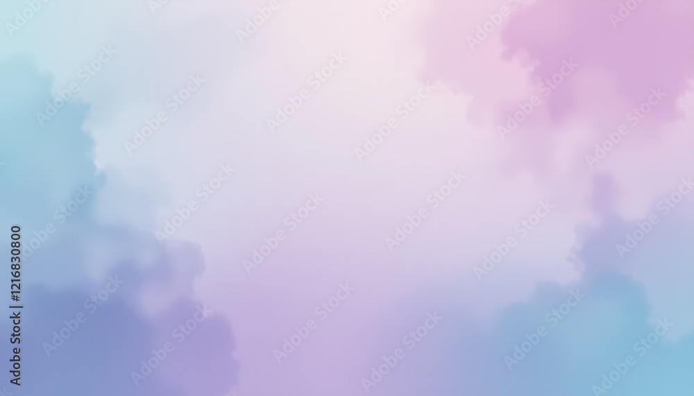 Fototapeta premium Soft pastel purple and blue gradient clouds.