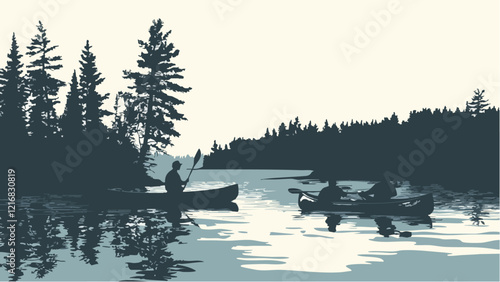 Peaceful Canoeing in the Boundary Waters