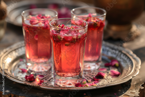 Rooh afza - rose syrup. Iftar drink. Ramadan drink. photo