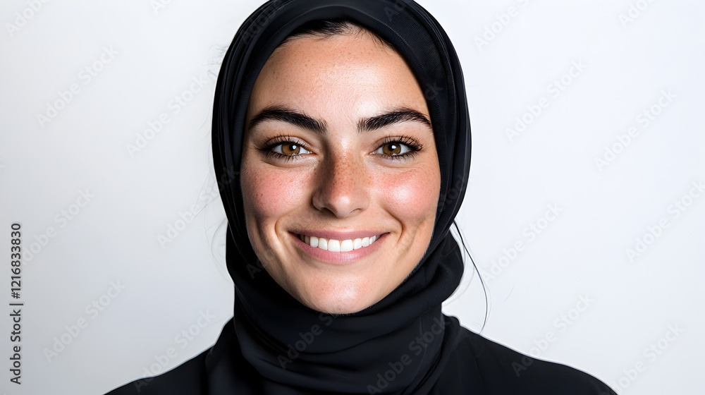 Professional Portrait of a Beautiful Woman with a Black Hijab Professional Portrait of a Beautiful Woman with a Black Hijab
