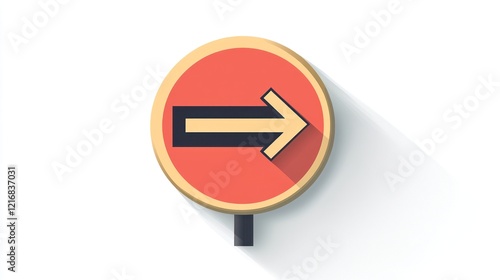 Free Download Red circular sign with right arrow indicating direction. - GFXLoad