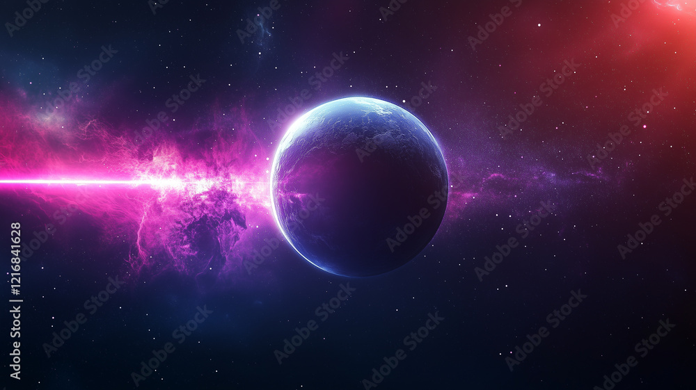 Space planet concept background. Sci-fi fantastic cosmic horizontal poster. Amazing cosmic wallpaper. Raster bitmap digital illustration. AI artwork. Space planet concept background. Sci-fi fantastic cosmic horizontal poster. Amazing cosmic wallpaper. Raster bitmap digital illustration. AI artwork.