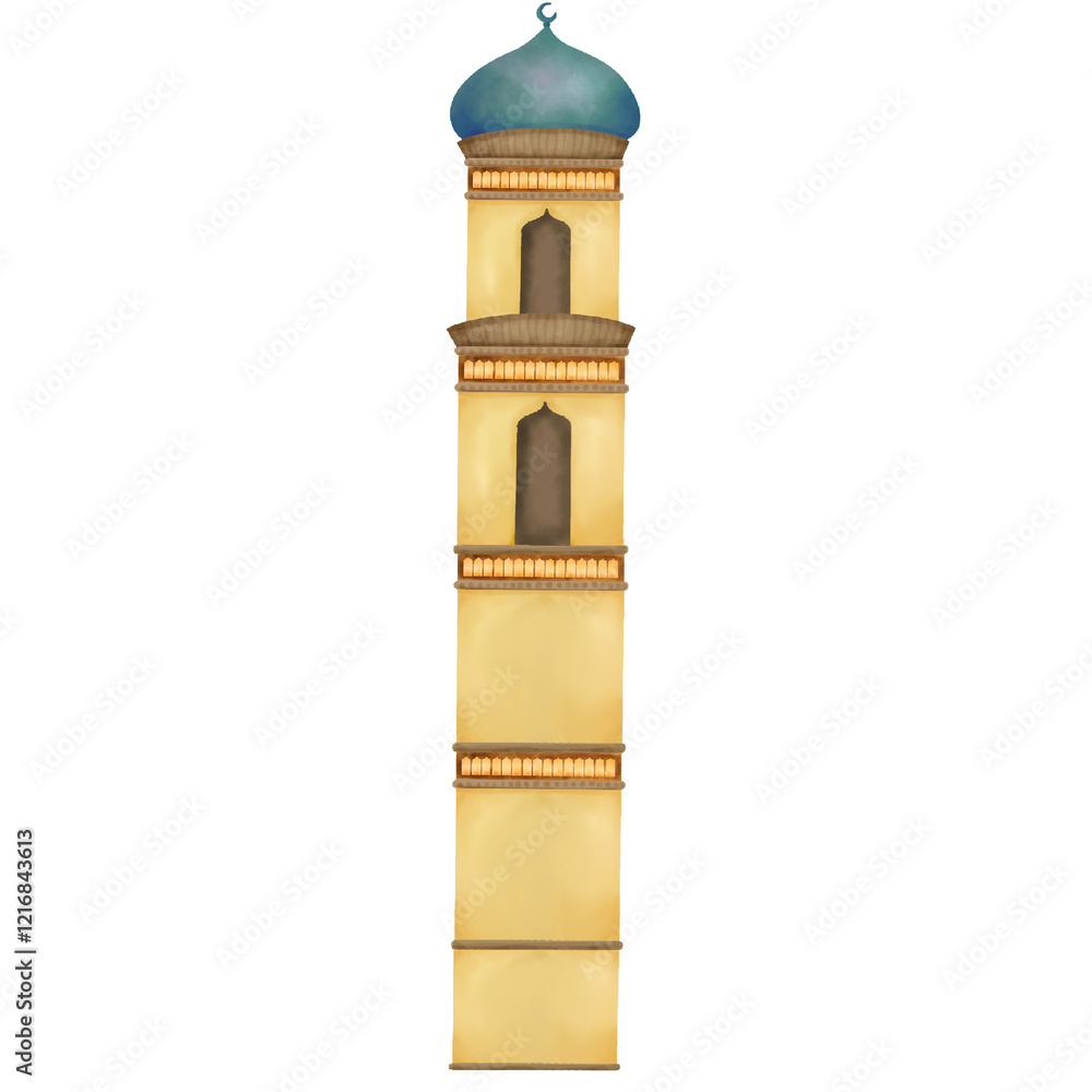 Single Tower of Mosque Element,