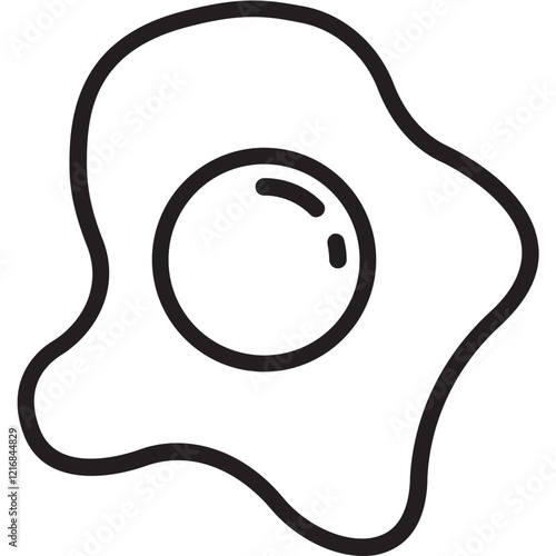 Fried Egg Vector Icon Set with Transparent Background